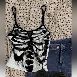 Black and White Skeleton Print Tank NEW 🏷️